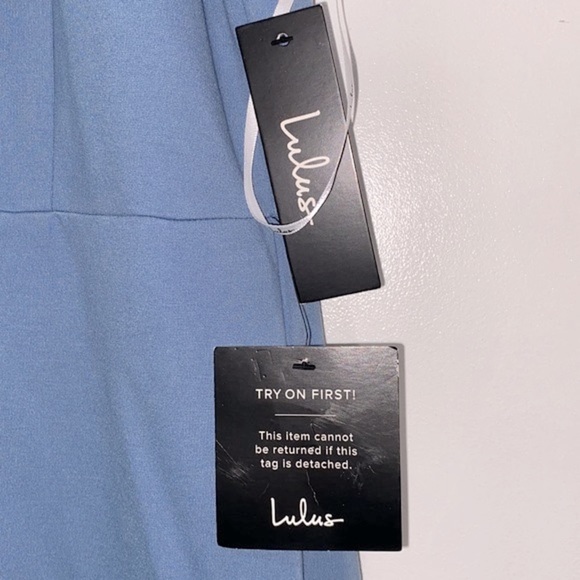 Lulus blue formal one shoulder maxi dress size small new with tags - Picture 4 of 10